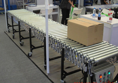 伸縮輥筒輸送機運行圖，www.henful.com.cn